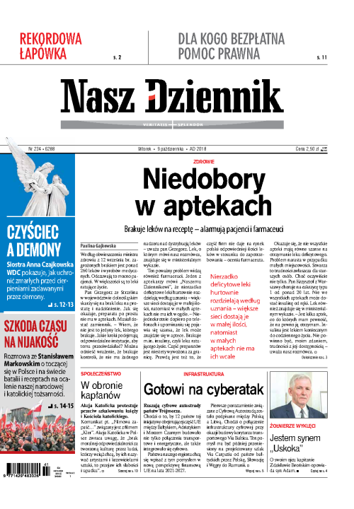 Nasz Dziennik z dnia 09.10.2018 wydanie PDF