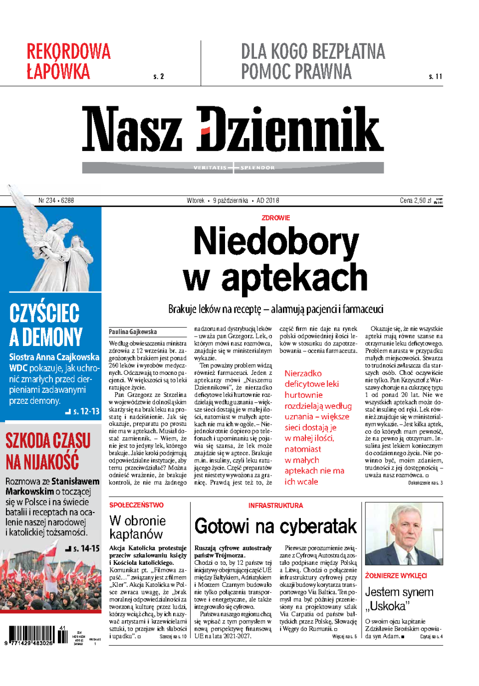 Nasz Dziennik z dnia 09.10.2018 wydanie PDF