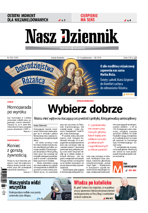 Nasz Dziennik z dnia 13.10.2018 wydanie PDF