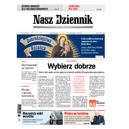 Nasz Dziennik z dnia 13.10.2018 wydanie PDF