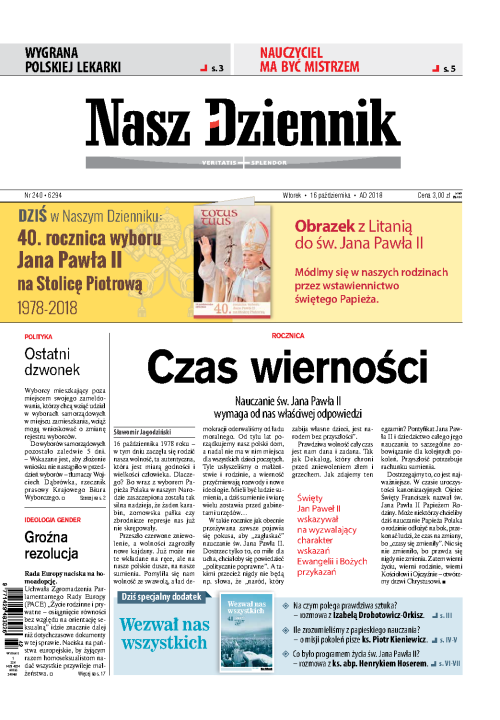 Nasz Dziennik z dnia 16.10.2018 wydanie PDF