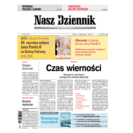 Nasz Dziennik z dnia 16.10.2018 wydanie PDF