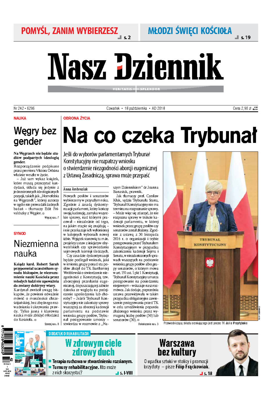 Nasz Dziennik z dnia 18.10.2018 wydanie PDF