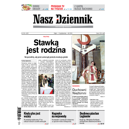 Nasz Dziennik z dnia 19.10.2018 wydanie PDF