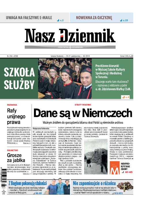 Nasz Dziennik z dnia 20.10.2018 wydanie PDF