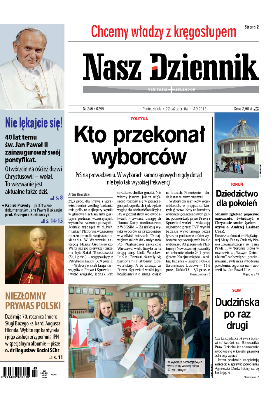 Nasz Dziennik z dnia 22.10.2018 wydanie PDF