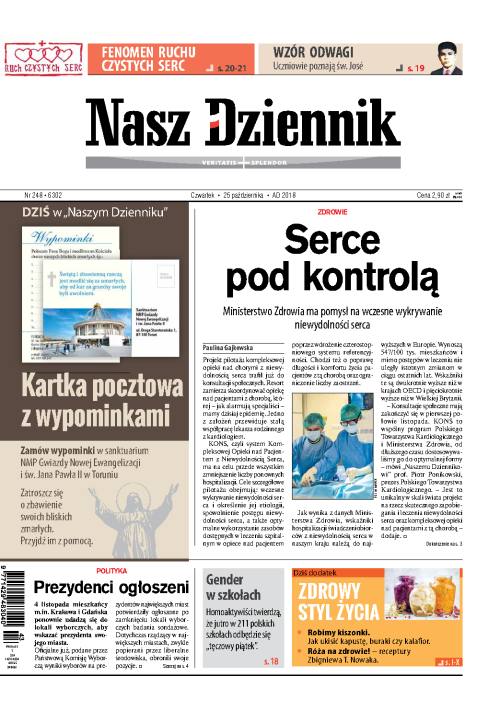 Nasz Dziennik z dnia 25.10.2018 wydanie PDF