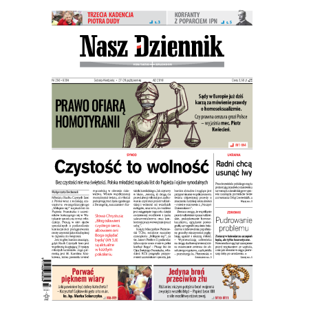 Nasz Dziennik z dnia 27.10.2018 wydanie PDF