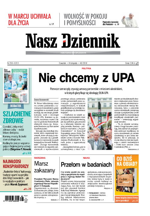 Nasz Dziennik z dnia 08.11.2018 wydanie PDF