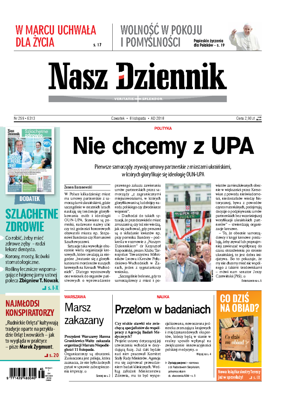 Nasz Dziennik z dnia 08.11.2018 wydanie PDF