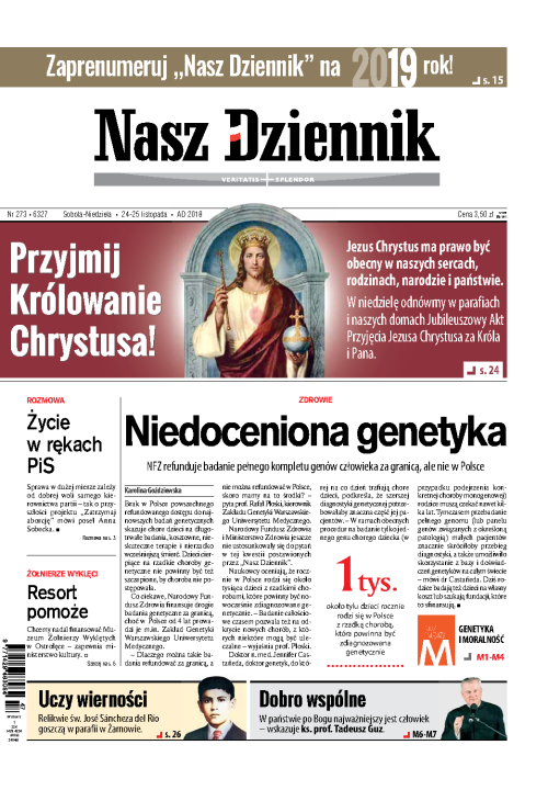 Nasz Dziennik z dnia 24.11.2018 wydanie PDF