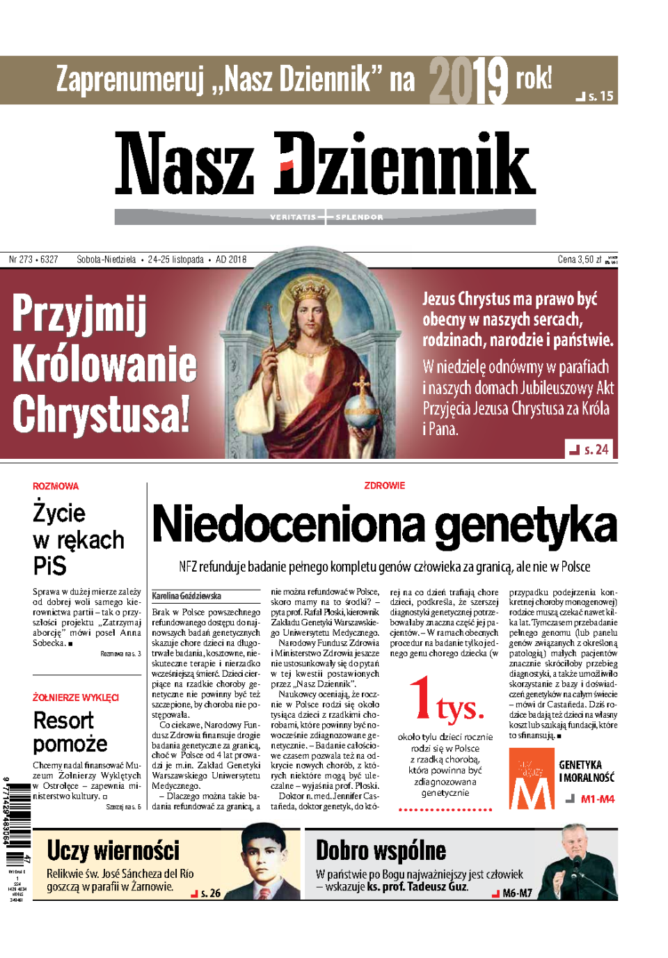 Nasz Dziennik z dnia 24.11.2018 wydanie PDF