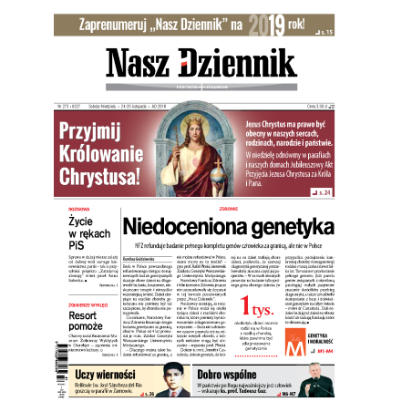 Nasz Dziennik z dnia 24.11.2018 wydanie PDF