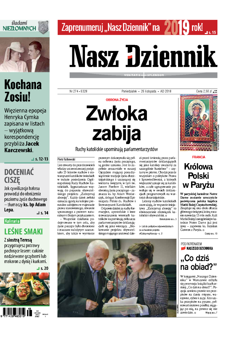 Nasz Dziennik z dnia 26.11.2018 wydanie PDF