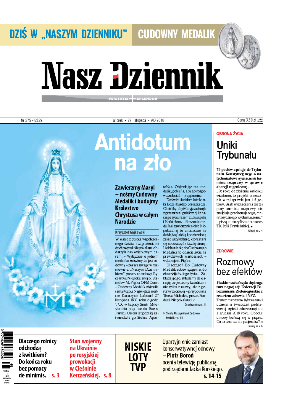 Nasz Dziennik z dnia 27.11.2018 wydanie PDF