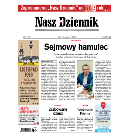 Nasz Dziennik z dnia 28.11.2018 wydanie PDF