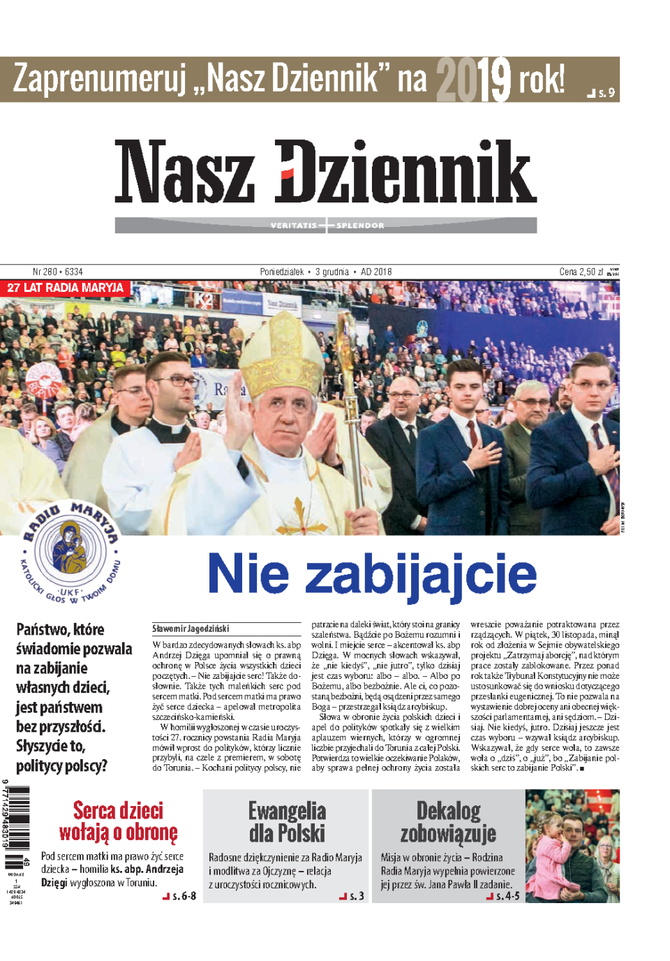 Nasz Dziennik z dnia 03.12.2018 wydanie PDF