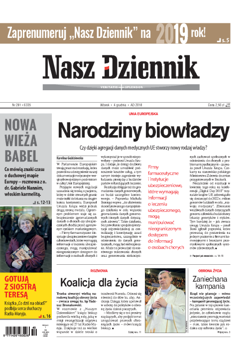 Nasz Dziennik z dnia 04.12.2018 wydanie PDF