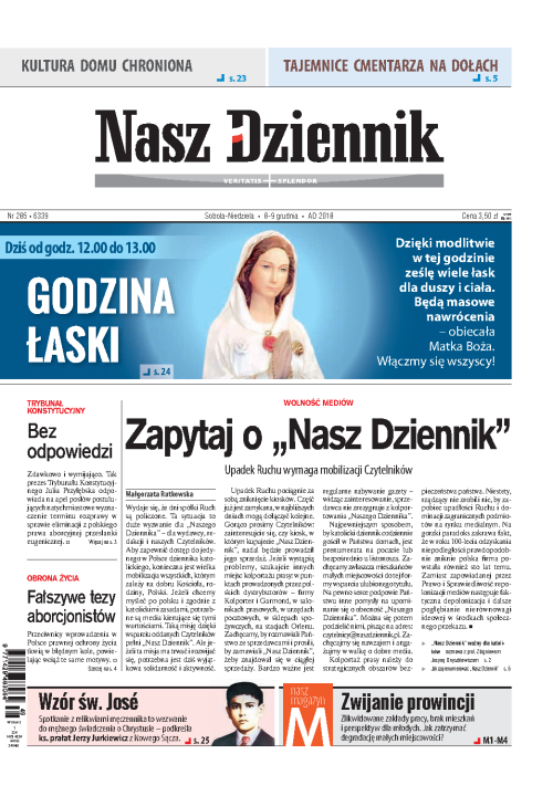 Nasz Dziennik z dnia 08.12.2018 wydanie PDF