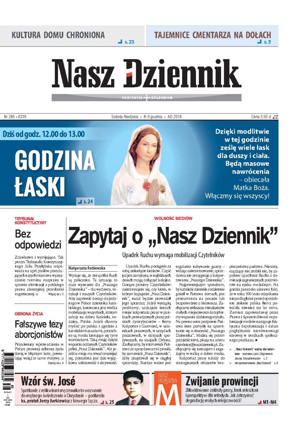Nasz Dziennik z dnia 08.12.2018 wydanie PDF