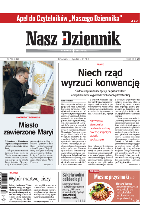 Nasz Dziennik z dnia 10.12.2018 wydanie PDF