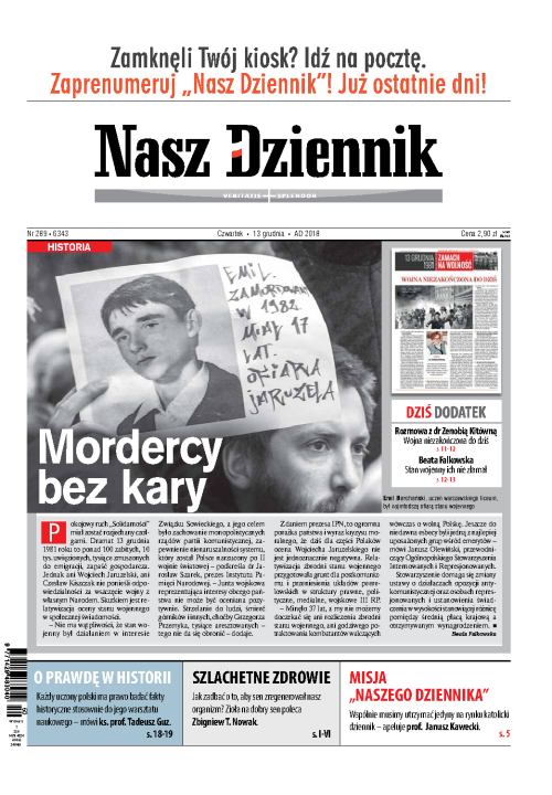 Nasz Dziennik z dnia 13.12.2018 wydanie PDF