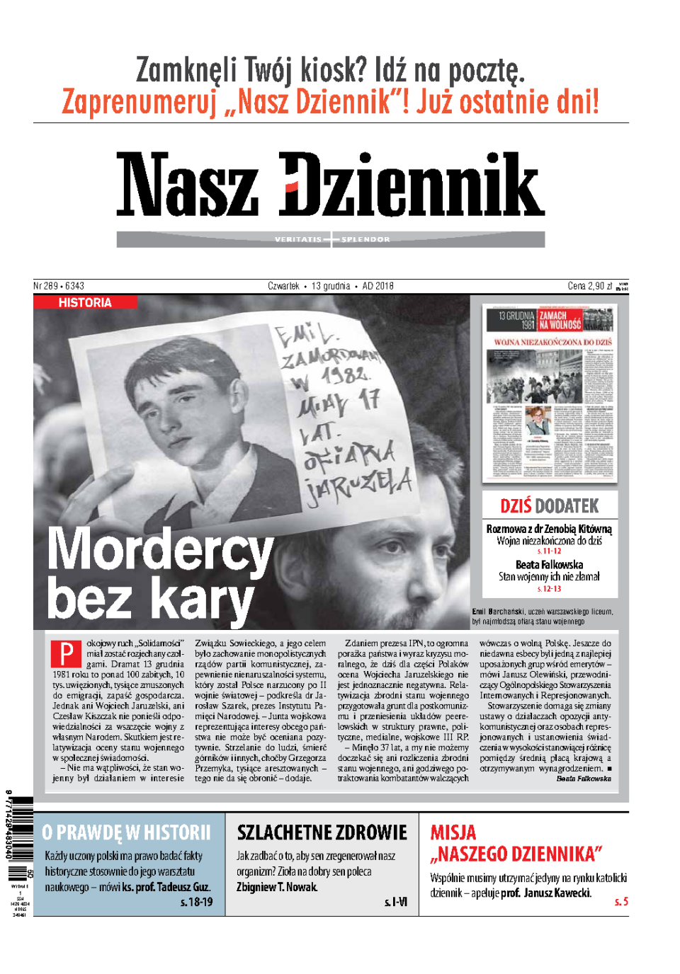 Nasz Dziennik z dnia 13.12.2018 wydanie PDF