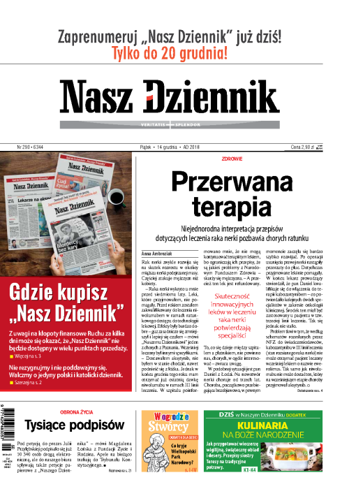 Nasz Dziennik z dnia 14.12.2018 wydanie PDF