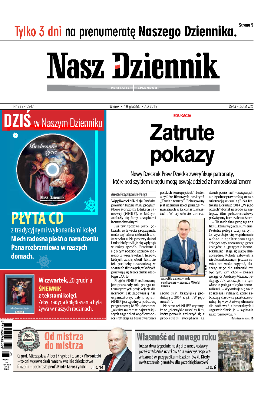 Nasz Dziennik z dnia 18.12.2018 wydanie PDF