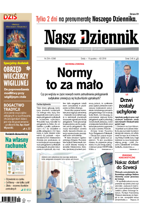 Nasz Dziennik z dnia 19.12.2018 wydanie PDF