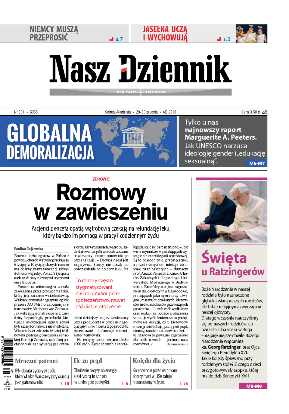 Nasz Dziennik z dnia 29.12.2018 wydanie PDF