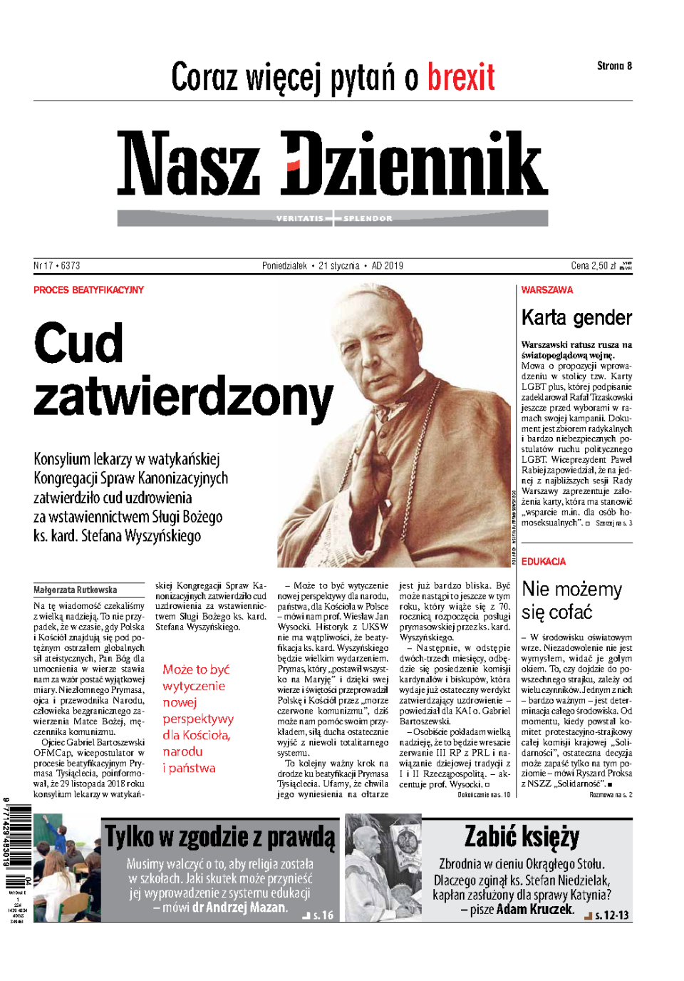 Nasz Dziennik z dnia 21.01.2019 wydanie PDF