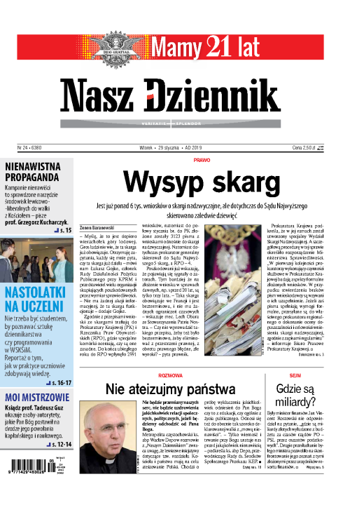 Nasz Dziennik z dnia 29.01.2019 wydanie PDF