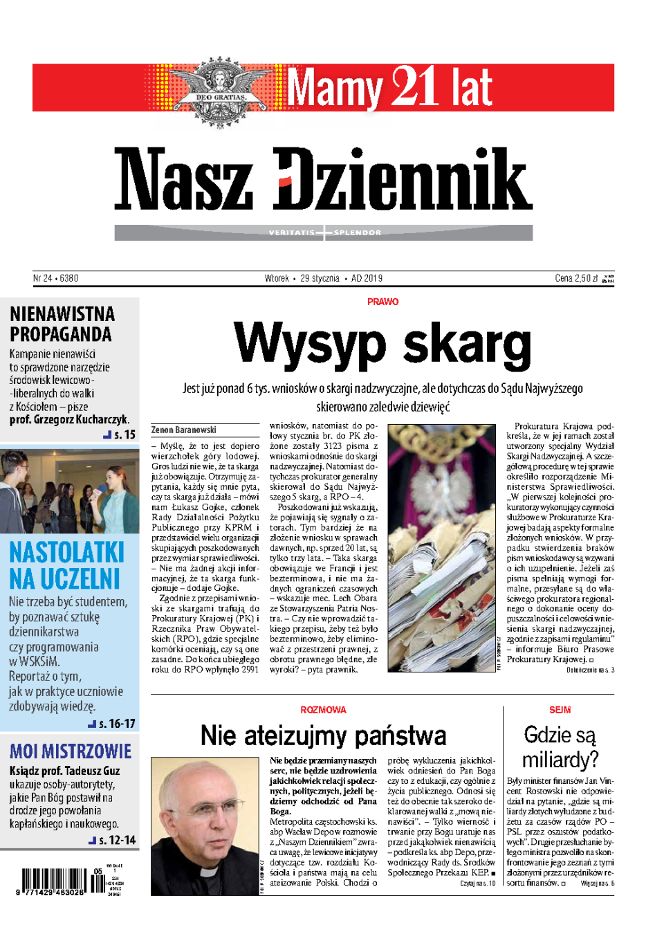Nasz Dziennik z dnia 29.01.2019 wydanie PDF