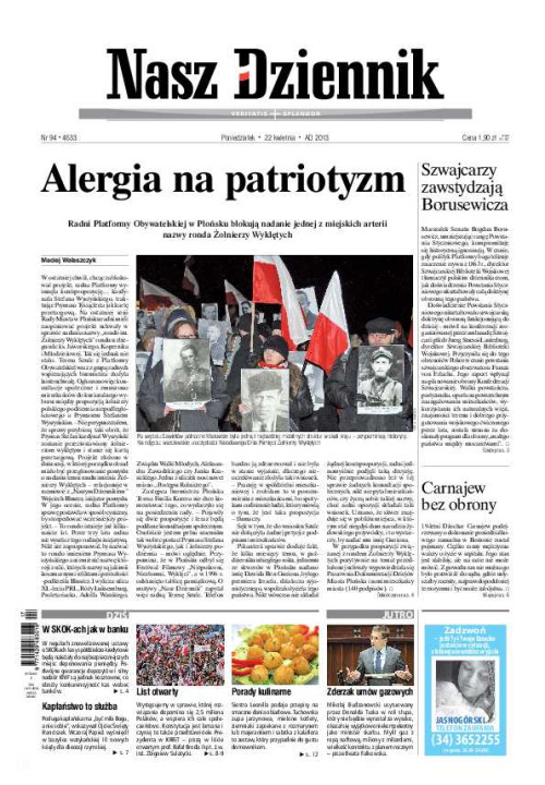 Nasz Dziennik z dnia 22.04.2013 wydanie PDF