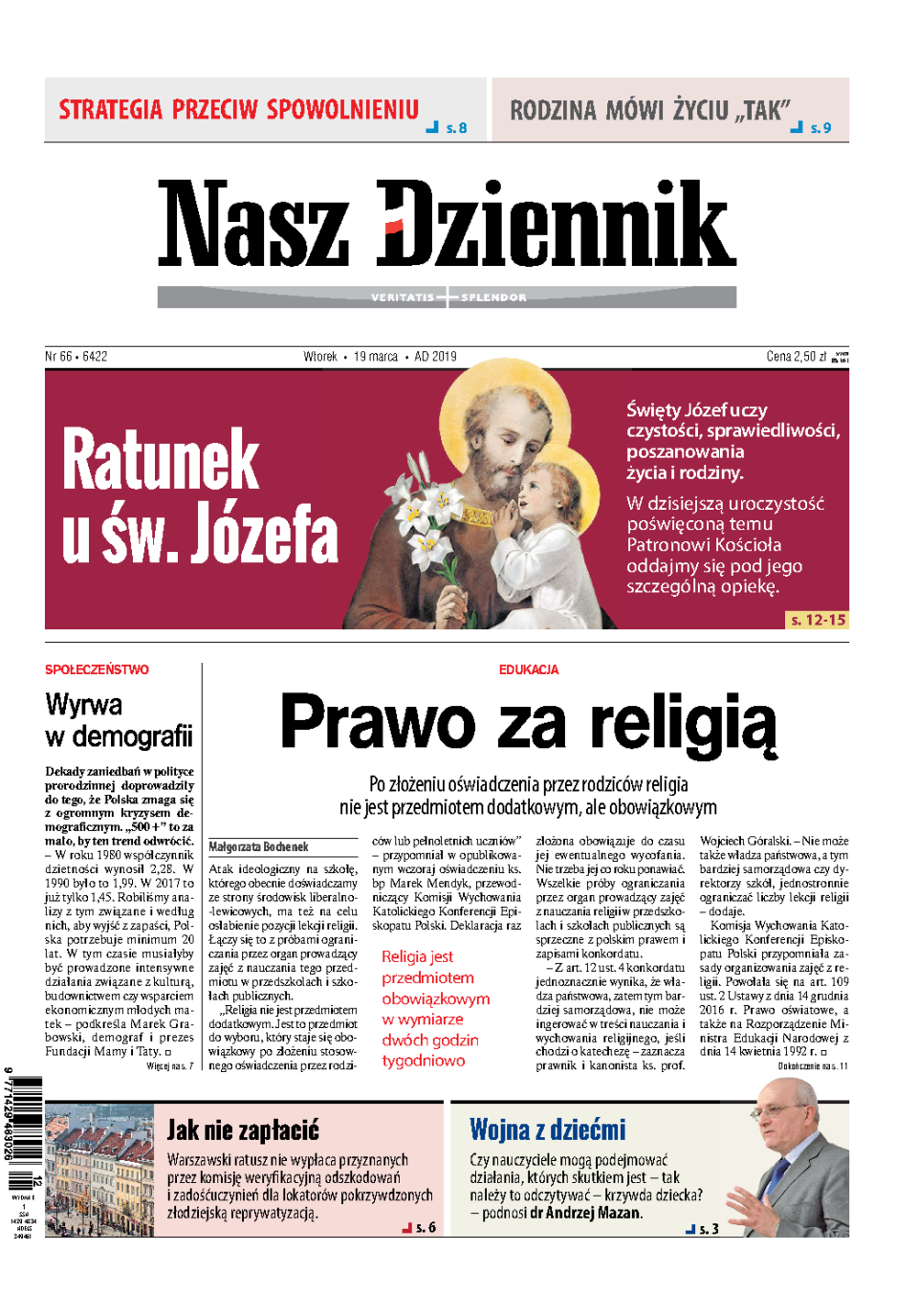 Nasz Dziennik z dnia 19.03.2019 wydanie PDF
