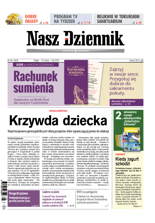 Nasz Dziennik z dnia 22.03.2019 wydanie PDF