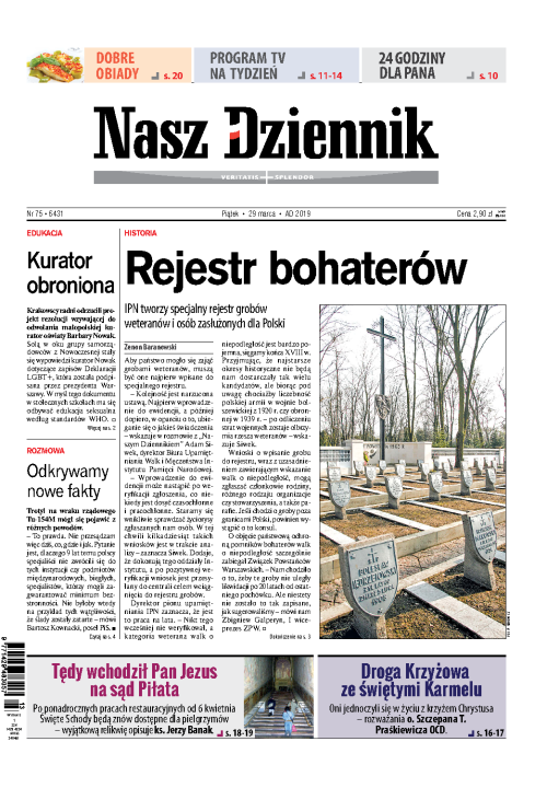 Nasz Dziennik z dnia 29.03.2019 wydanie PDF