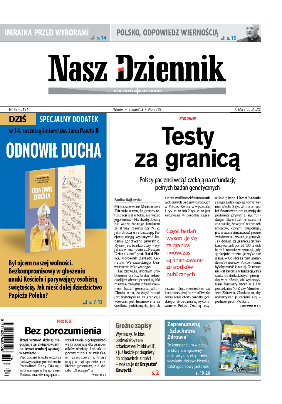 Nasz Dziennik z dnia 02.04.2019 wydanie PDF
