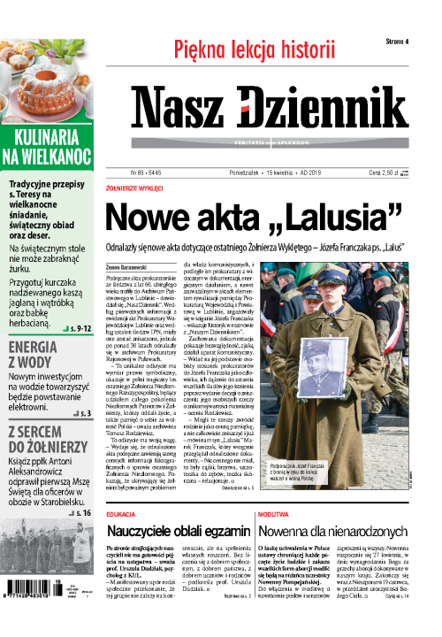Nasz Dziennik z dnia 15.04.2019 wydanie PDF