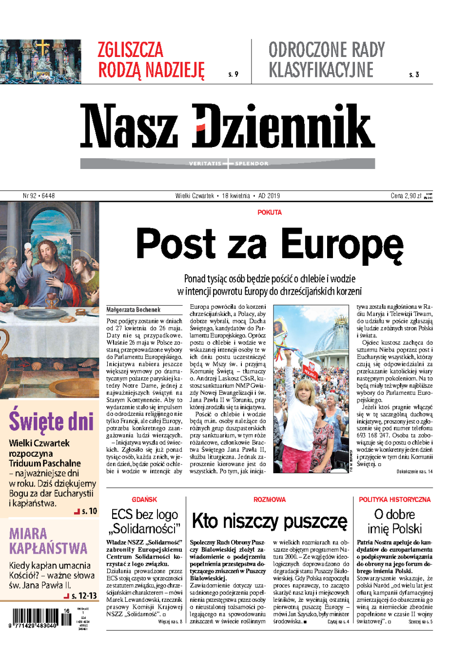 Nasz Dziennik z dnia 18.04.2019 wydanie PDF
