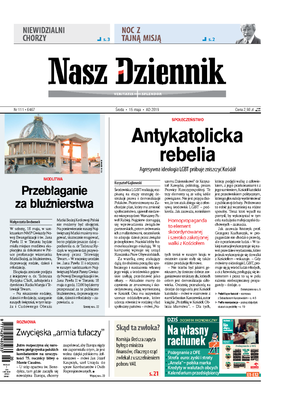 Nasz Dziennik z dnia 15.05.2019 wydanie PDF