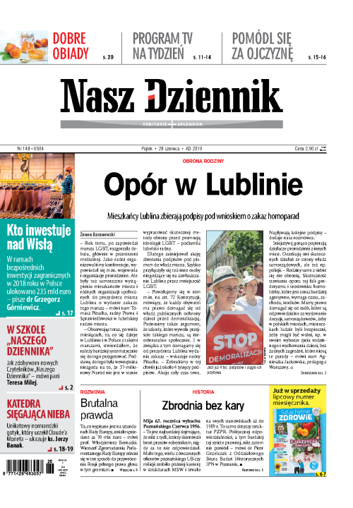 Nasz Dziennik z dnia 28.06.2019 wydanie PDF