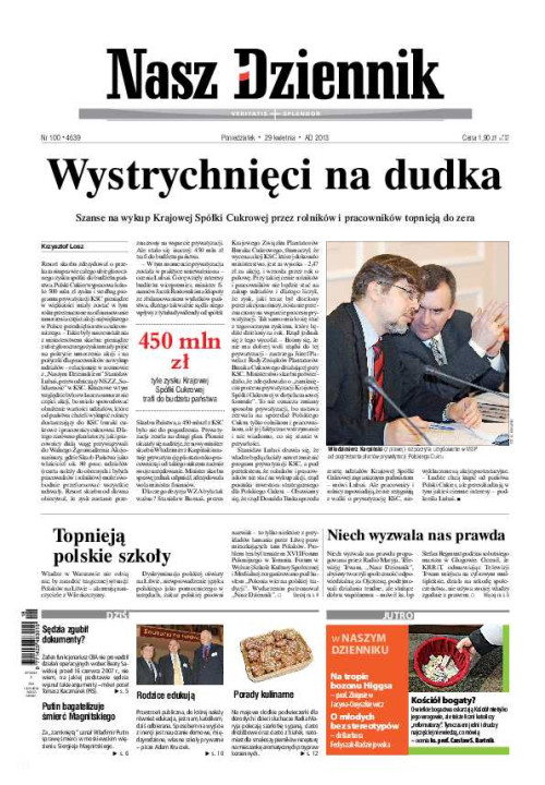 Nasz Dziennik z dnia 29.04.2013 wydanie PDF