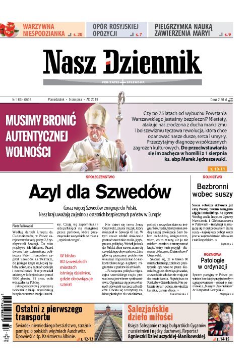 Nasz Dziennik z dnia 05.08.2019 wydanie PDF