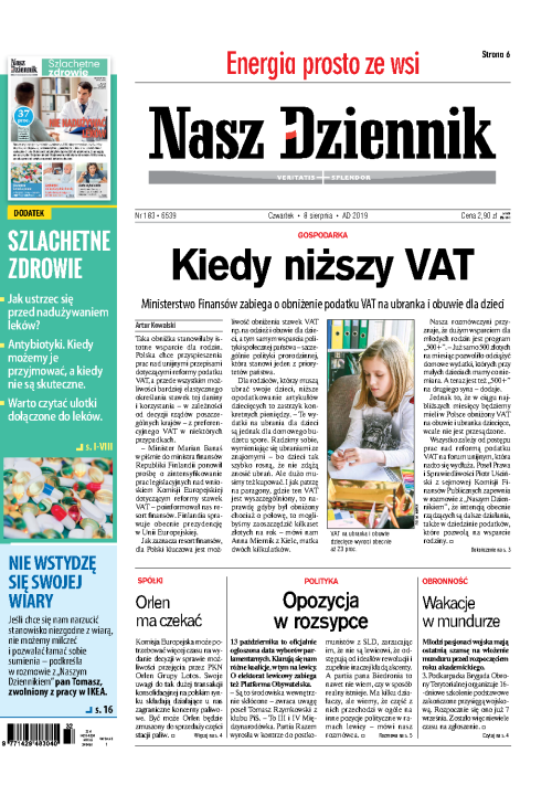 Nasz Dziennik z dnia 08.08.2019 wydanie PDF