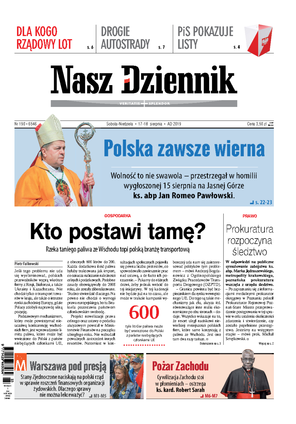 Nasz Dziennik z dnia 17.08.2019 wydanie PDF