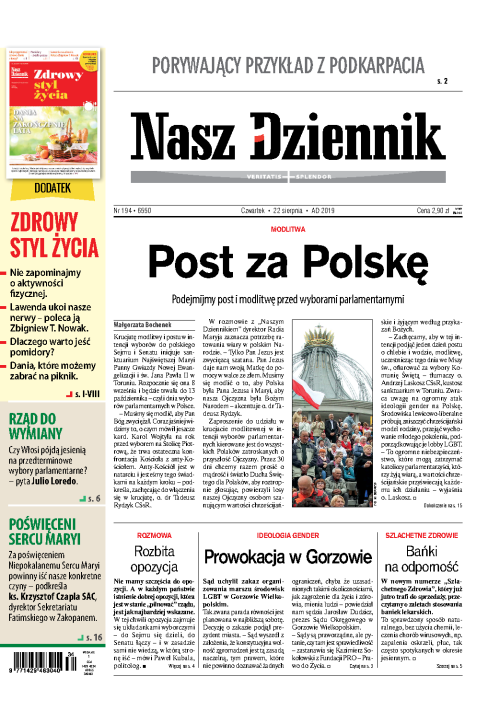 Nasz Dziennik z dnia 22.08.2019 wydanie PDF