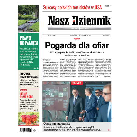 Nasz Dziennik z dnia 26.08.2019 wydanie PDF