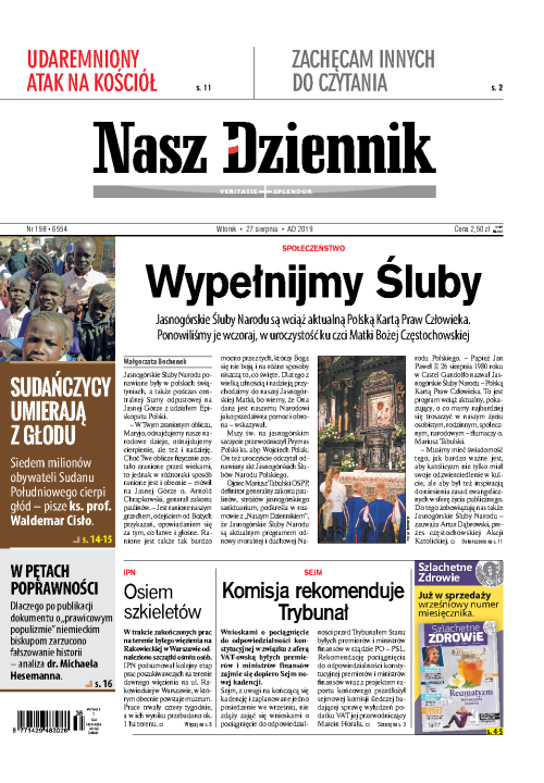Nasz Dziennik z dnia 27.08.2019 wydanie PDF